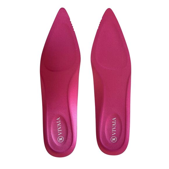 Vivaia Aria 5° Pointed Toe Ballet Flats Raspberry Pink Knit Size 39 EU / US 8 - Picture 3 of 11